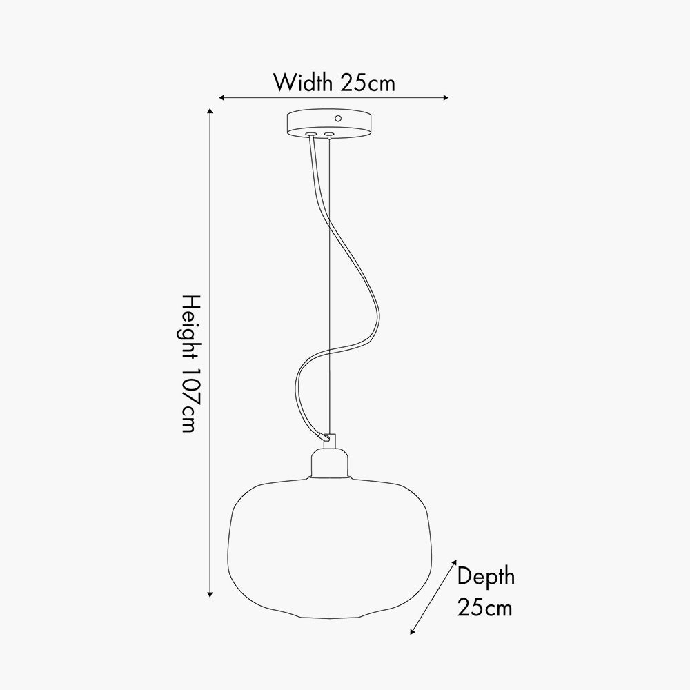 Azores Grey Textured Glass Oval Pendant