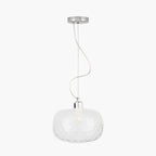 Azores Clear Textured Glass Oval Pendant