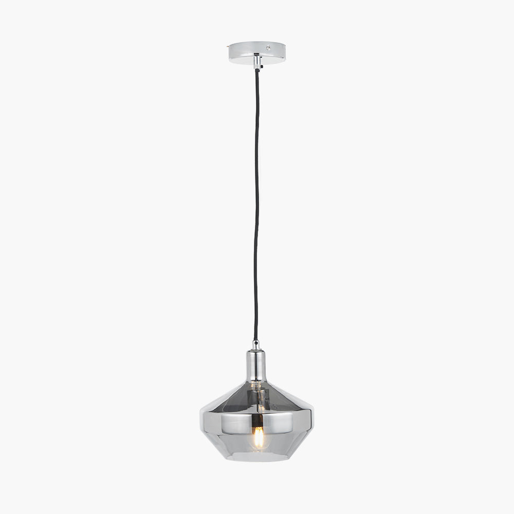 Jaxon Shiny Smoked Glass Domed Pendant