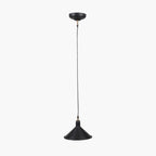 Canton Matt Black and Brass Metal Cone Pendant