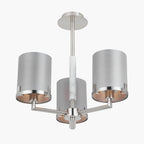Midland Brushed Nickel and Grey Marble Effect 3 Arm Pendant