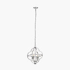 Amine Chrome Metal 4 Light Fleur De Lys Pendant