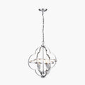 Amine Chrome Metal 4 Light Fleur De Lys Pendant