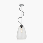 Beja Organic Shape Tall Clear Bubble Glass Pendant