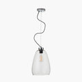 Beja Organic Shape Tall Clear Bubble Glass Pendant