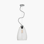 Beja Organic Shape Tall Clear Bubble Glass Pendant