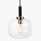 Florence Black Metal and Glass Pendant