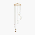 Alondra Gold Metal and White Glass LED Multi Drop Pendant