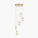 Alondra Gold Metal and White Glass LED Multi Drop Pendant