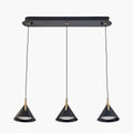 Astarion Matt Black and Gold 3 Drop LED Pendant