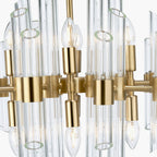 Brielle Clear Glass and Antique Brass 12 Light Pendant