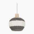 Rowan Natural Rattan Black and White Woven Pendant
