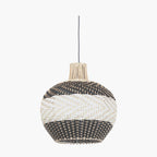 Rowan Natural Rattan Black and White Woven Pendant