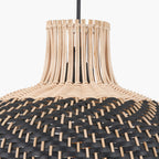 Rowan Natural Rattan Black and White Woven Pendant