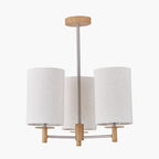 Bonham Natural Wood Veneer and Silver Metal 3 Light Pendant