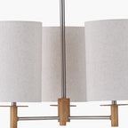 Bonham Natural Wood Veneer and Silver Metal 3 Light Pendant