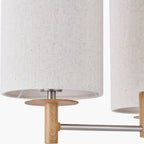 Bonham Natural Wood Veneer and Silver Metal 3 Light Pendant