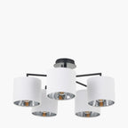 Elin Matt Black and Ivory 5 Light Pendant