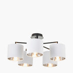 Elin Matt Black and Ivory 5 Light Pendant