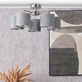 Elin Brushed Silver and Steel Grey 5 Light Pendant