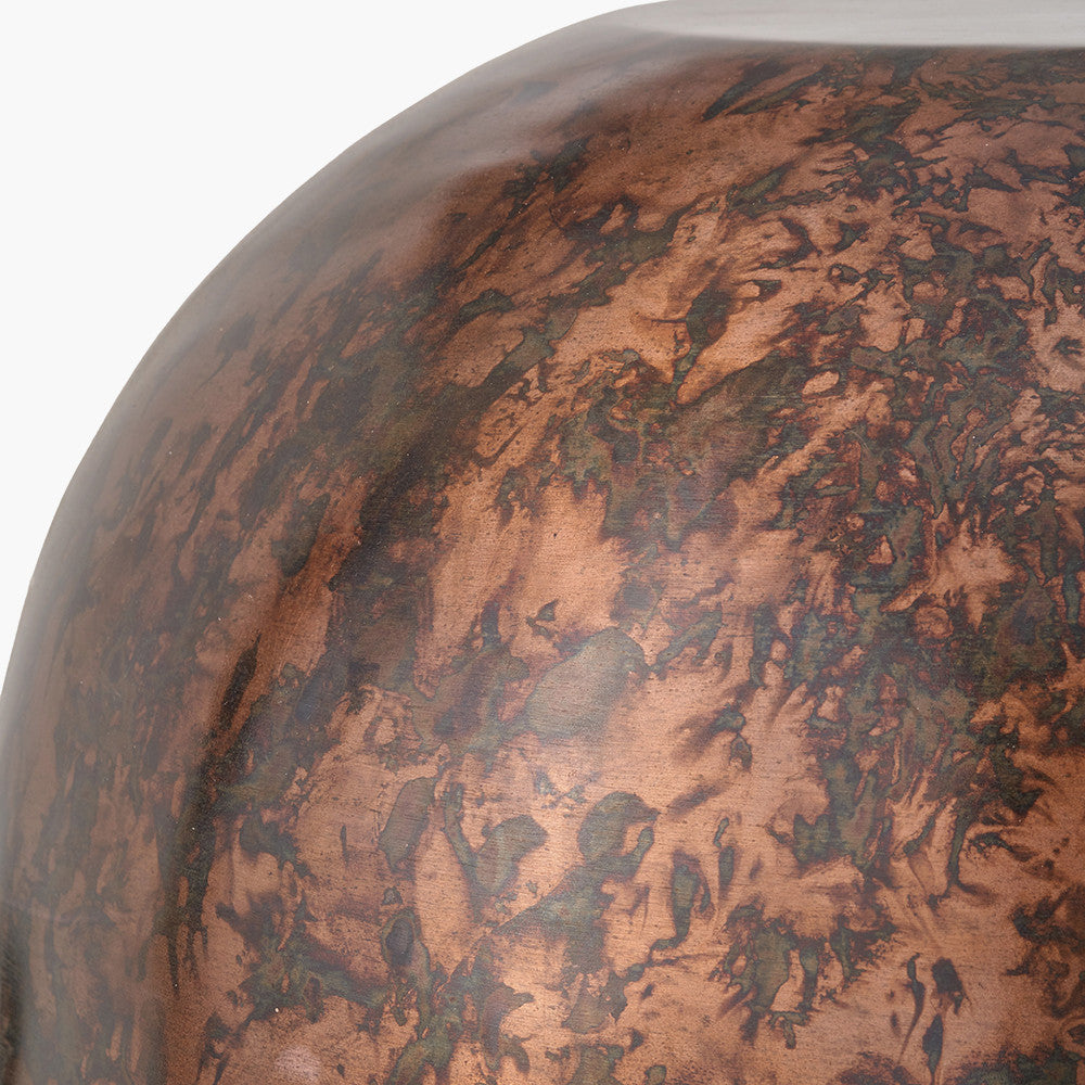 Mason Copper Effect Wide Domed Metal Pendant
