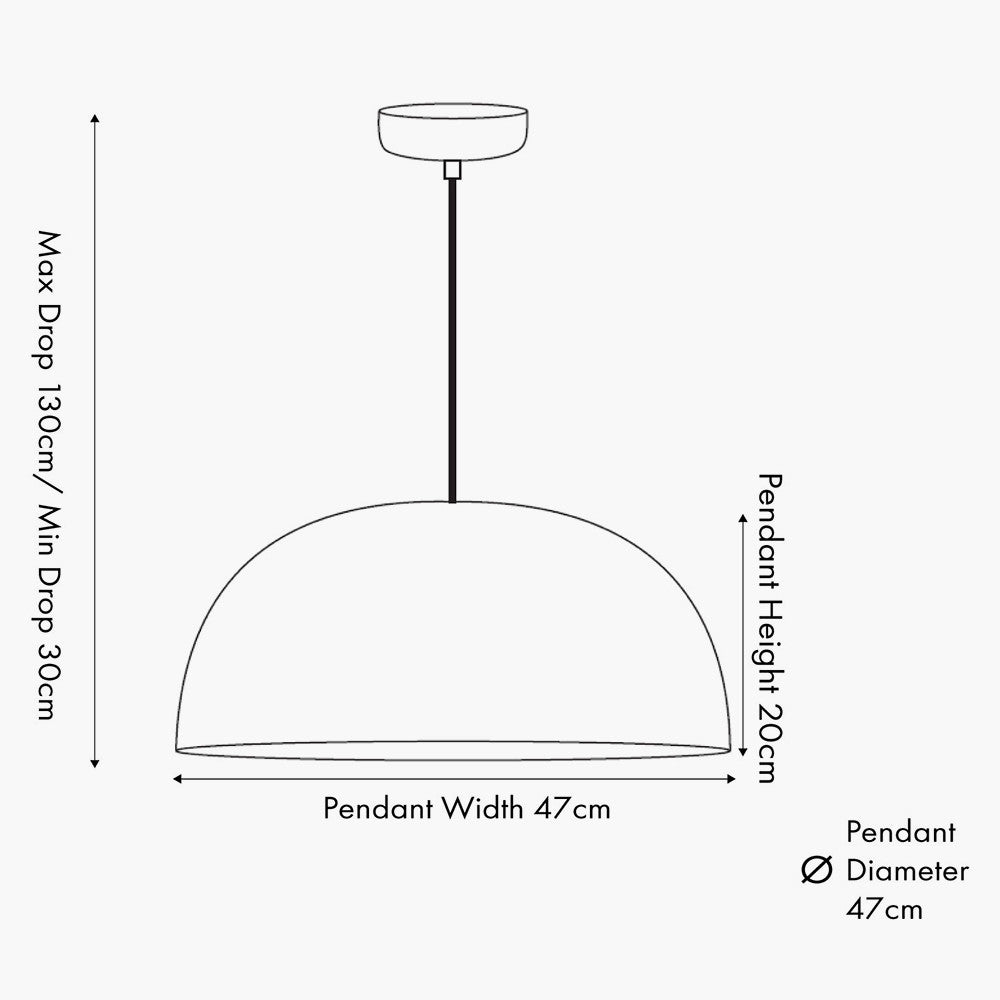 Mason Copper Effect Wide Domed Metal Pendant