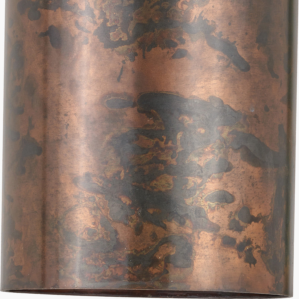 Mason Copper Effect Tall Domed Metal Pendant