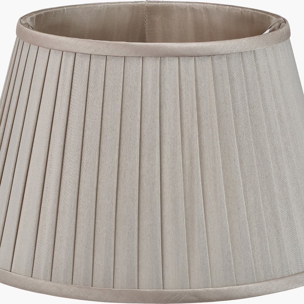 Lyndon 30cm Taupe Silk Mix Knife Pleat Tapered Lampshade