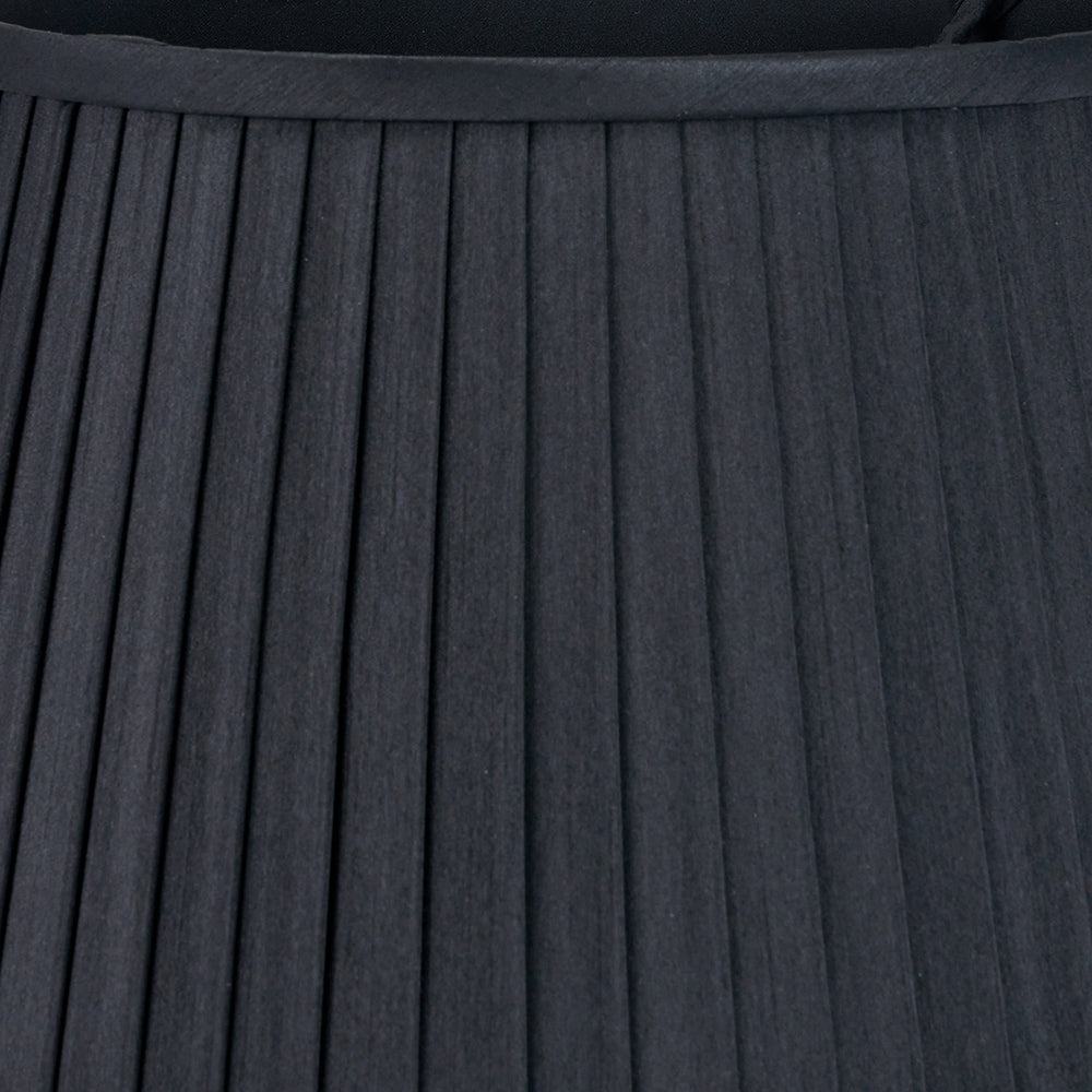 Lyndon 30cm Black Silk Mix Knife Pleat Tapered Lampshade