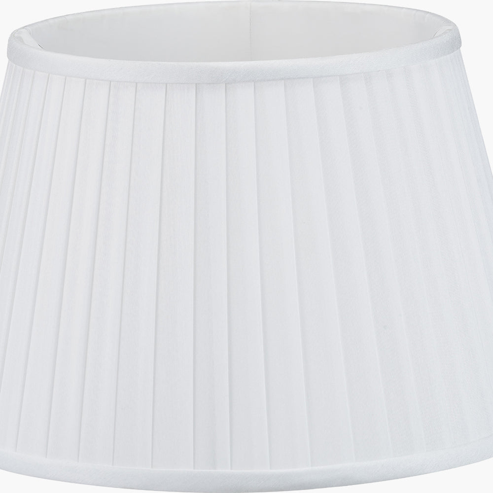 Lyndon 40cm Ivory Silk Mix Knife Pleat Tapered Lampshade