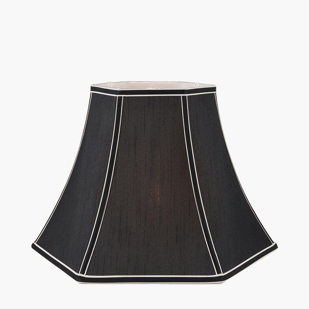 Lyla 30cm Black Silk Mix Bowed Lampshade