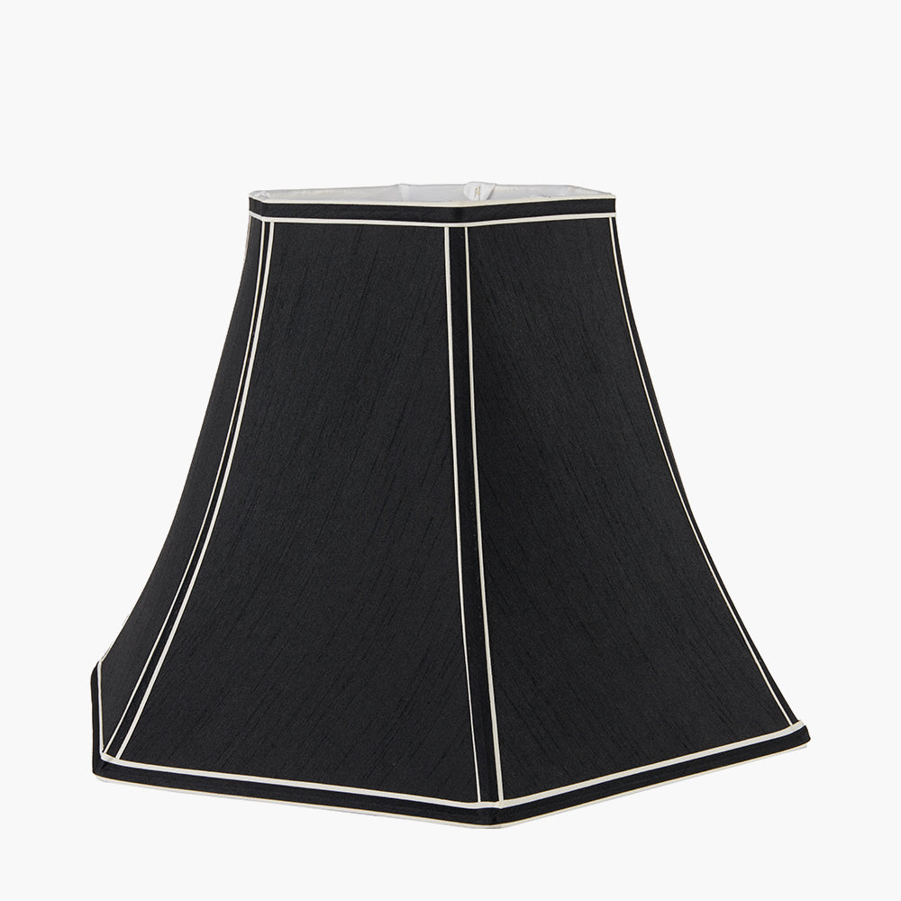 Lyla 30cm Black Silk Mix Bowed Lampshade