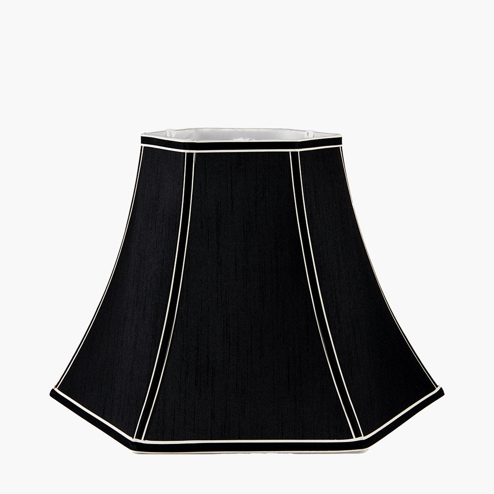 Lyla 40cm Black Silk Mix Bowed Lampshade