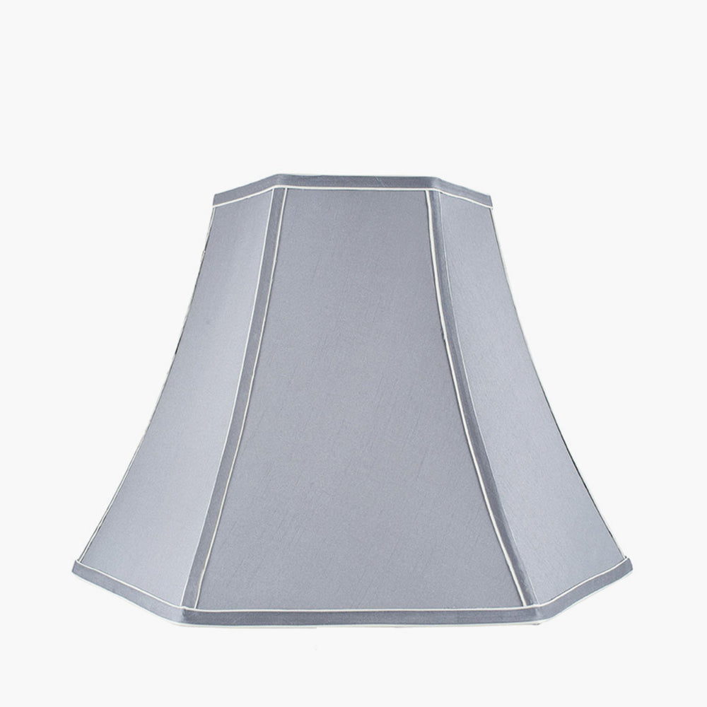Lyla 35cm Steel Grey Silk Mix Bowed Lampshade