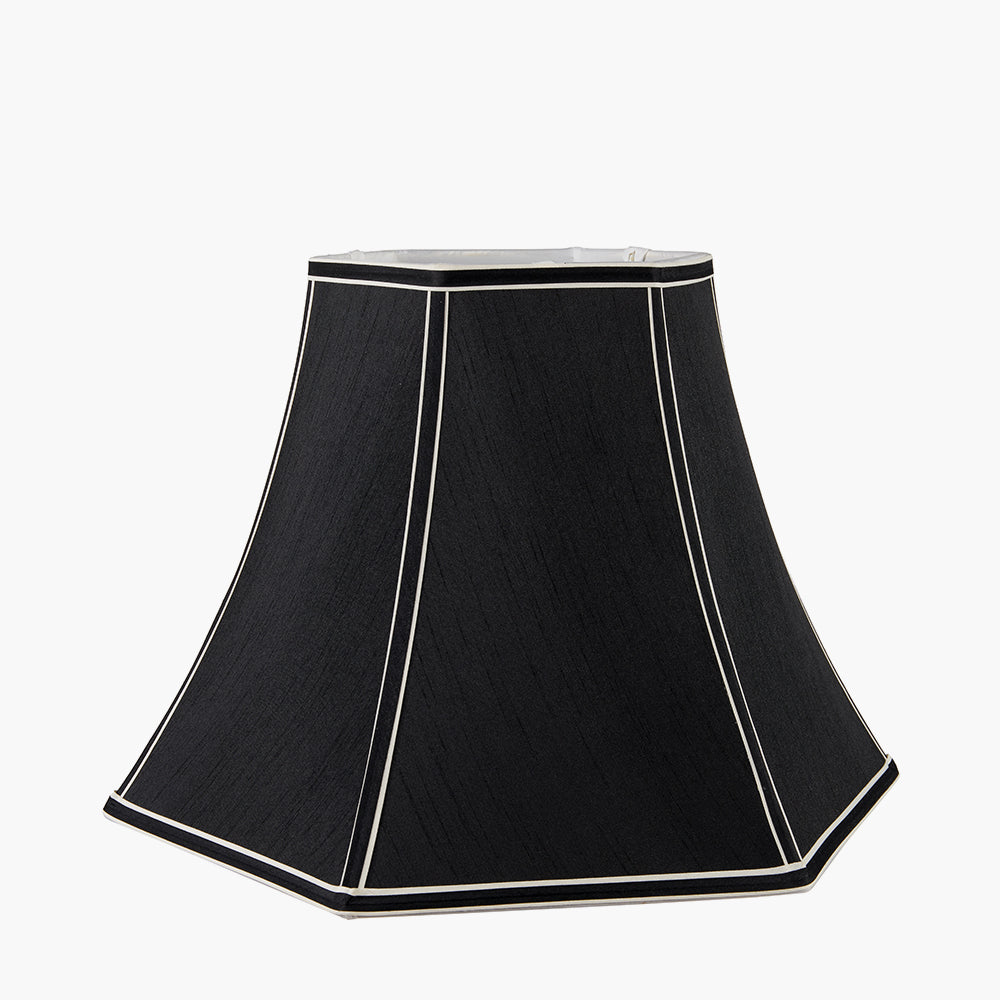 Lyla 50cm Black Silk Mix Bowed Lampshade