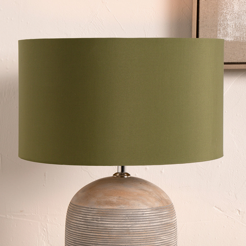 Harry 30cm Sage Cotton Mix Cylinder Lampshade