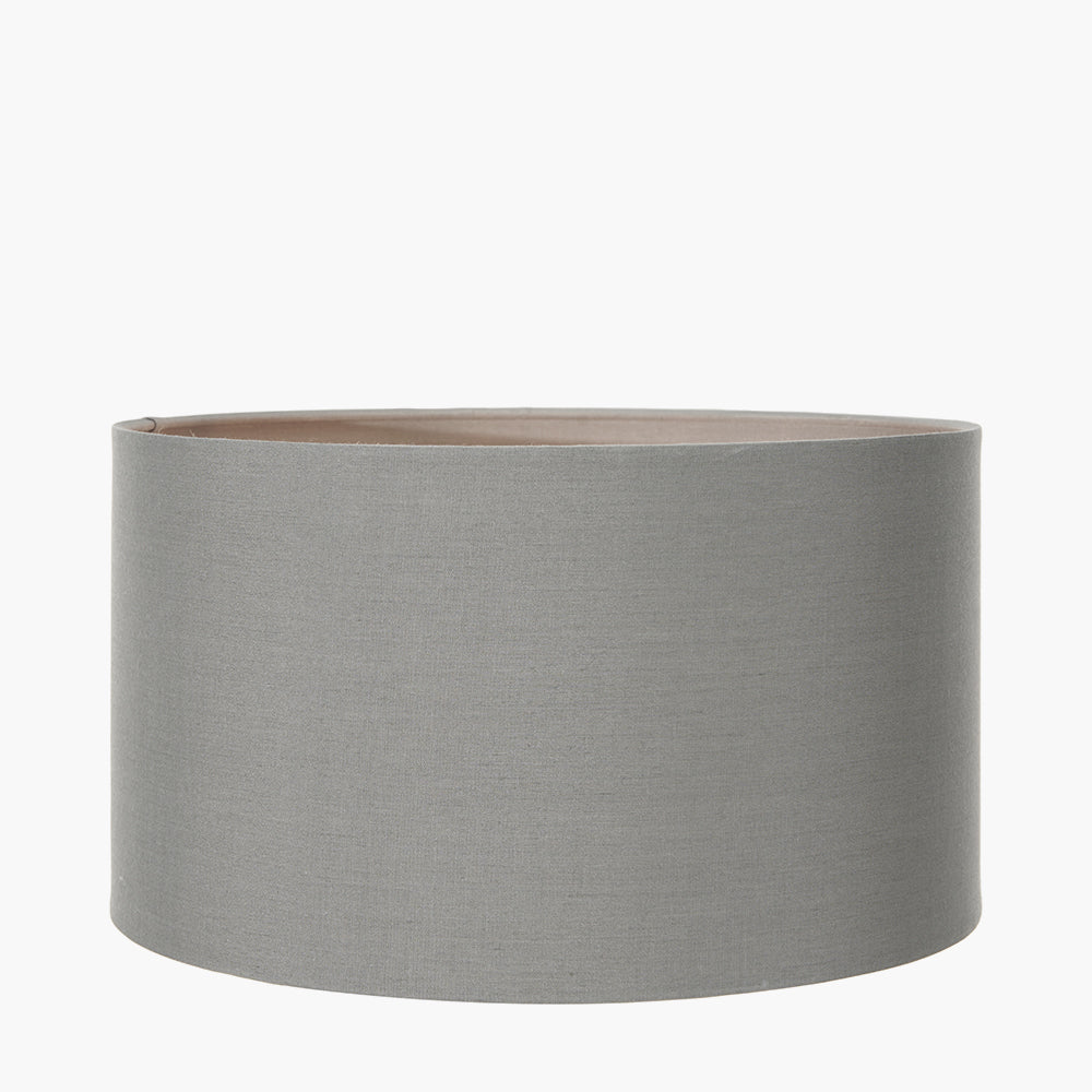Harry 35cm Steel Grey Cotton Mix Cylinder Lampshade