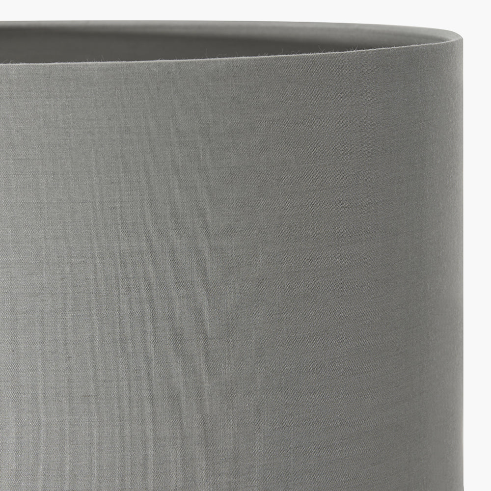 Harry 40cm Steel Grey Cotton Mix Cylinder Lampshade
