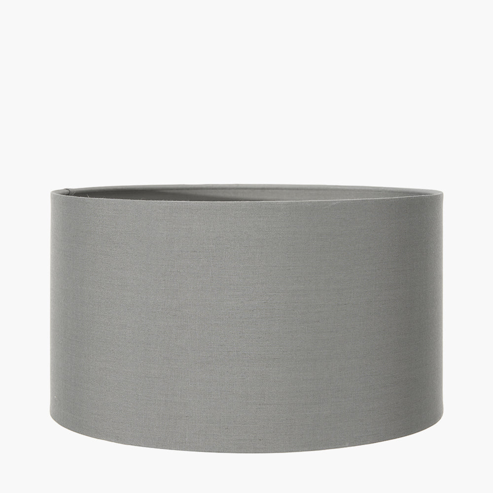 Harry 35cm Steel Grey Cotton Mix Cylinder Lampshade