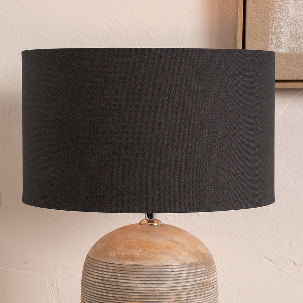 Henry 30cm Grey Handloom Cylinder Lampshade