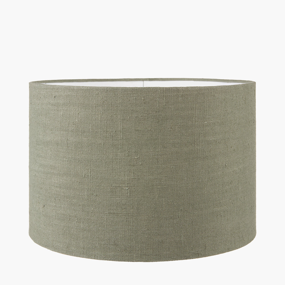 Edward 30cm Pistachio Green Linen Cylinder Lampshade