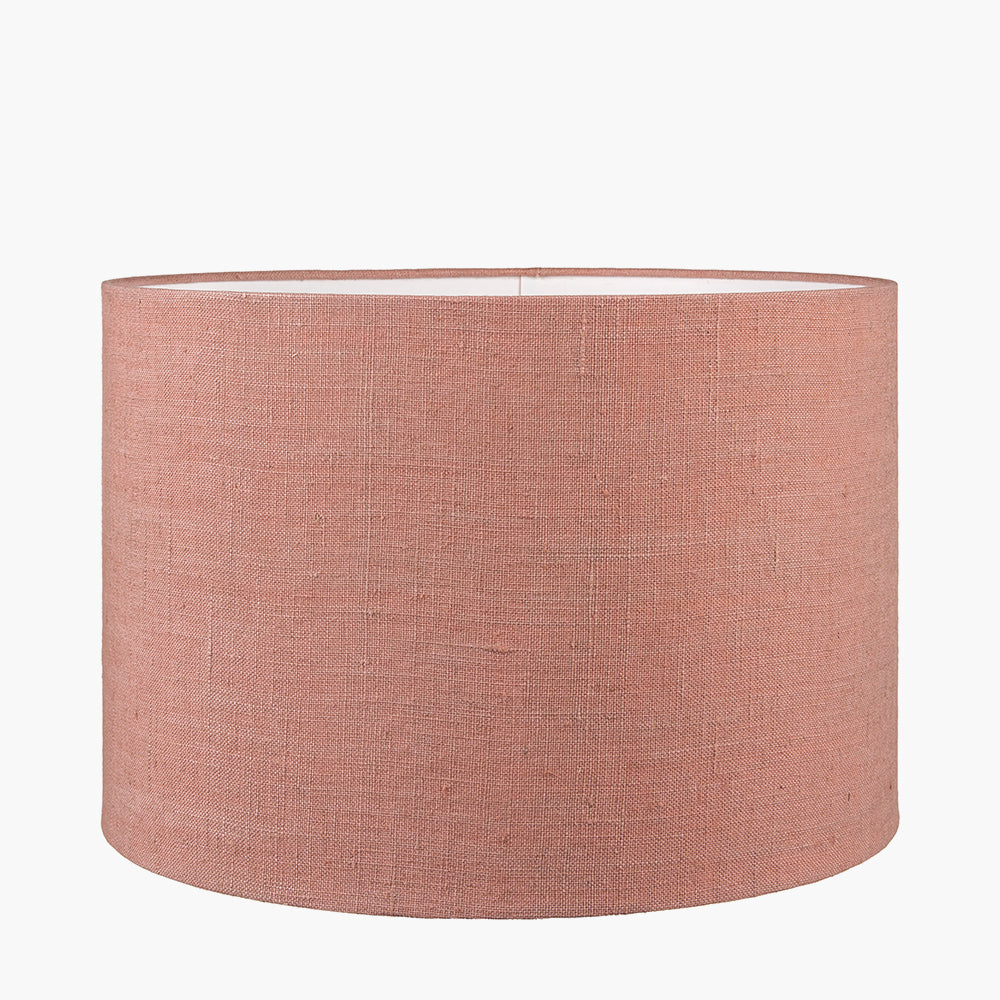 Edward 40cm Apricot Linen Cylinder Lampshade