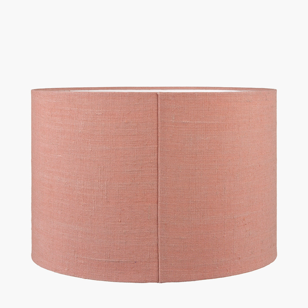 Edward 50cm Apricot Linen Cylinder Lampshade