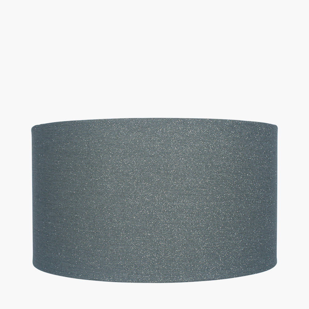 Bassey 35cm Steel Glitter Cylinder Cotton Mix Lampshade