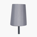 Martha 40cm Steel Grey Oval Silk Mix Tapered Lampshade