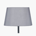 Martha 40cm Steel Grey Oval Silk Mix Tapered Lampshade