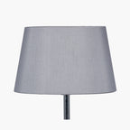 Martha 50cm Steel Grey Oval Silk Mix Tapered Lampshade