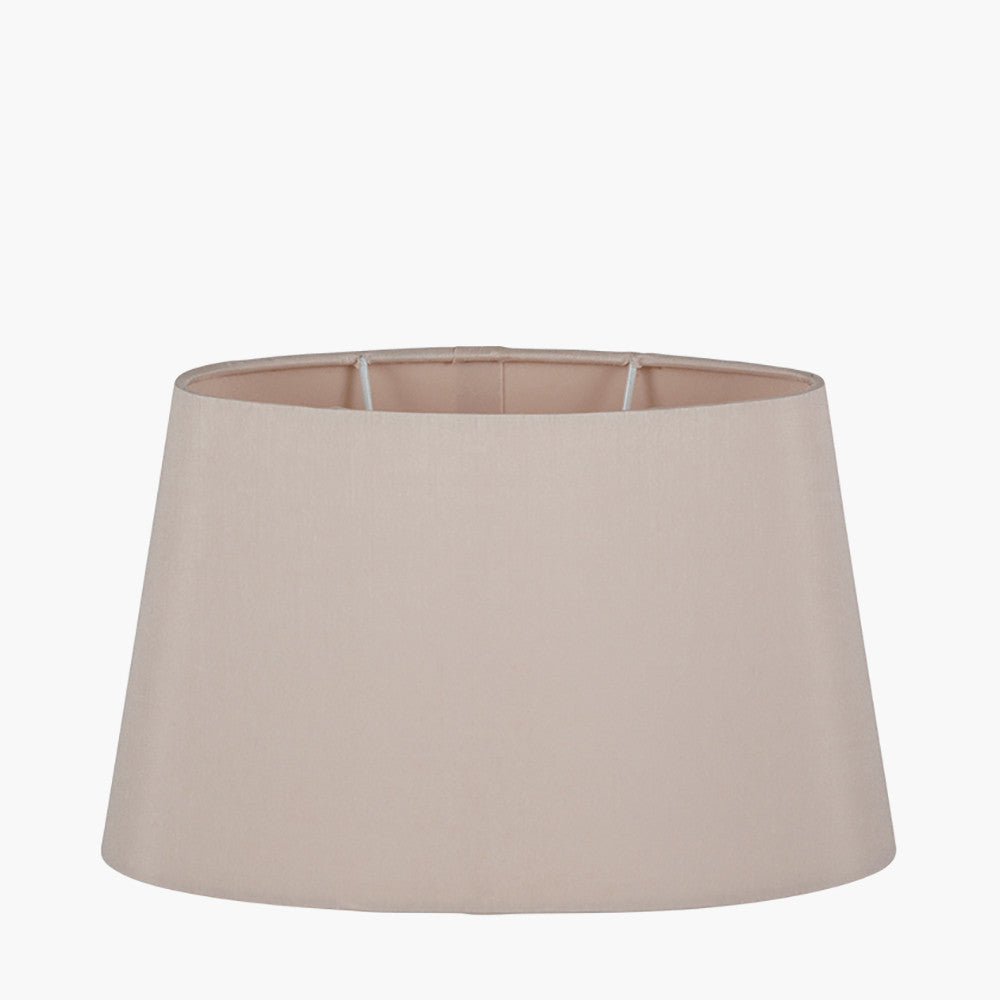 Martha 50cm Taupe Oval Silk Mix Tapered Lampshade
