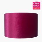 Bow 35cm Raspberry Velvet Cylinder Lampshade