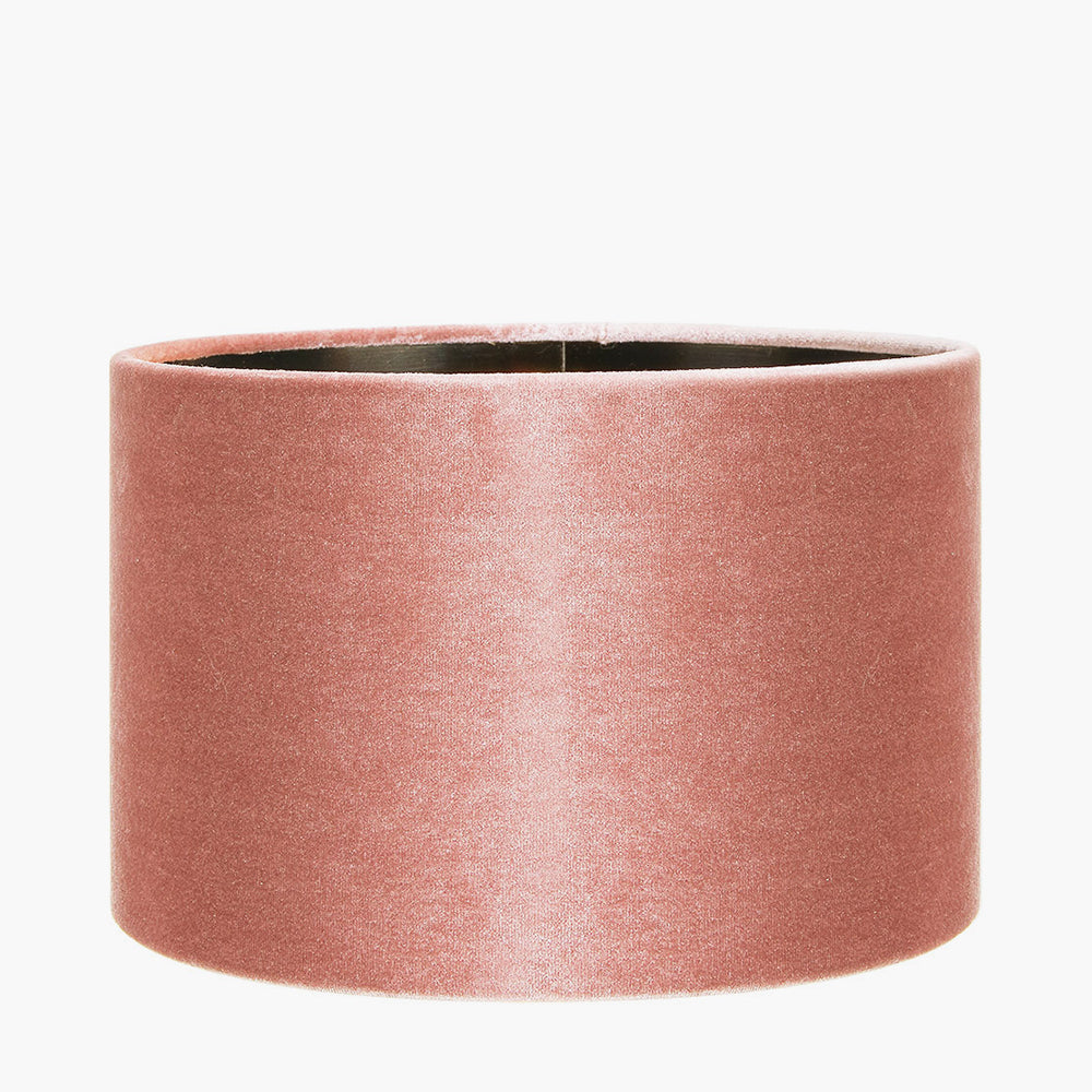 Bow 45cm Apricot Velvet Cylinder Lampshade